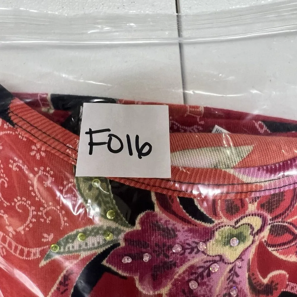 Vintage Y2K Plus 1X Asian Floral All Over Print Top Art To Wear Maximalist Funky - Image 12