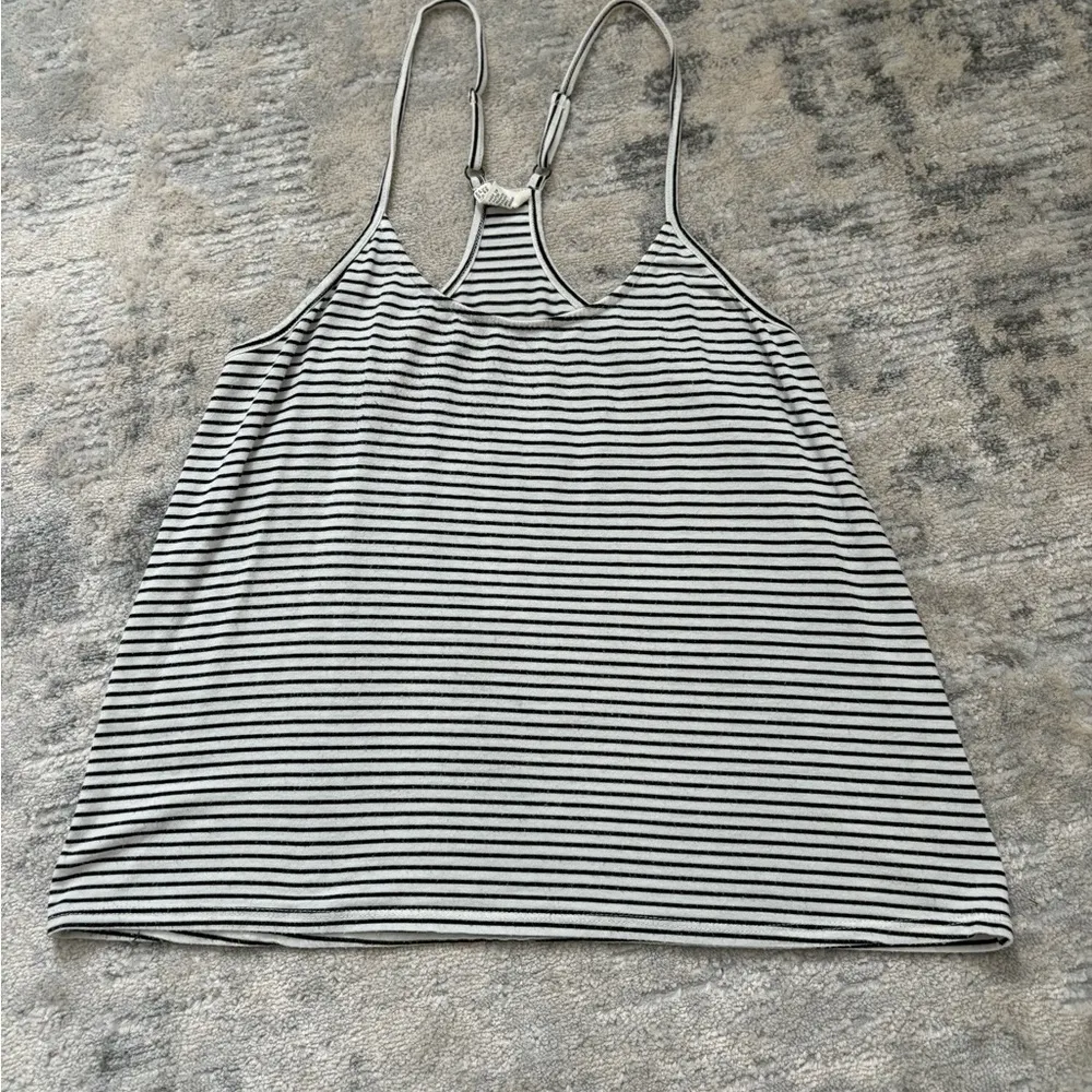 Essentials by  Racerback Striped Black & White Top - Image 2