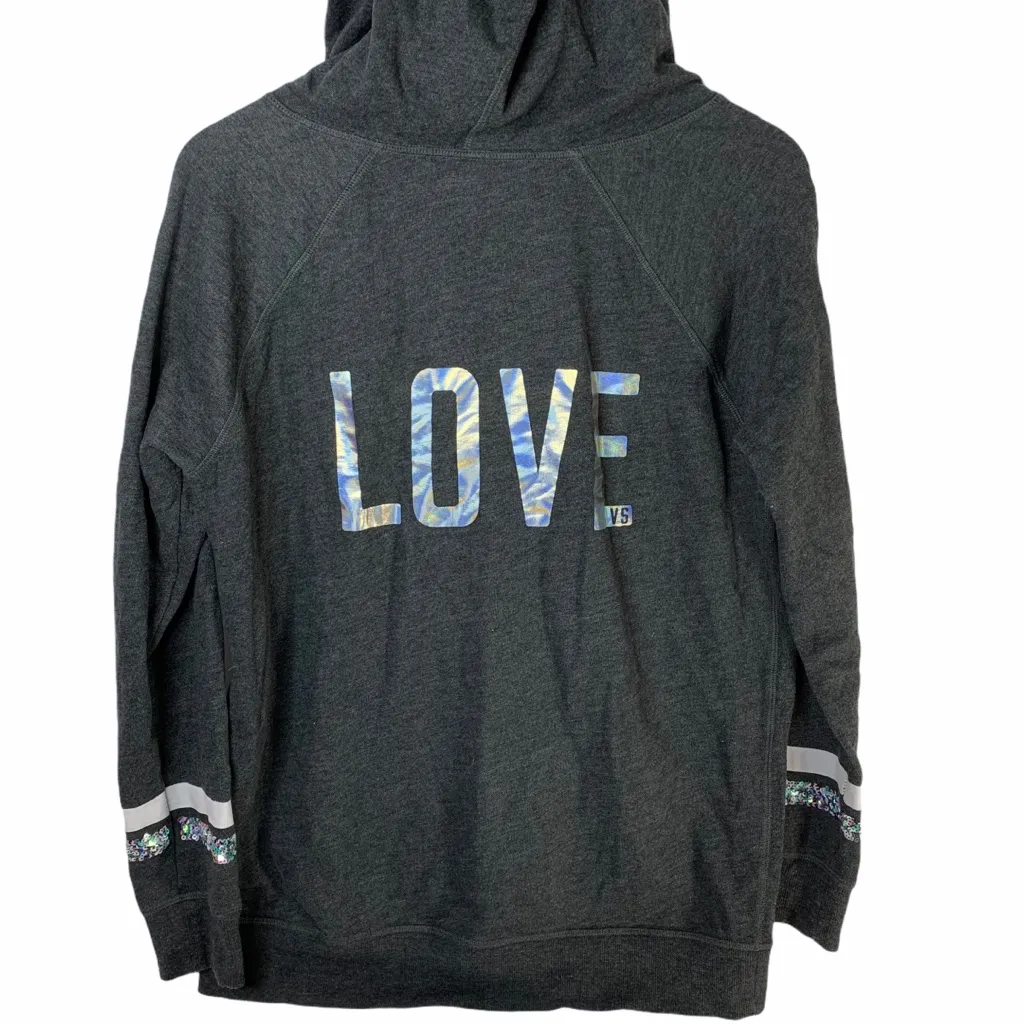 Victoria’s Secret grey hooded LOVE hoodie‎ small - Image 2