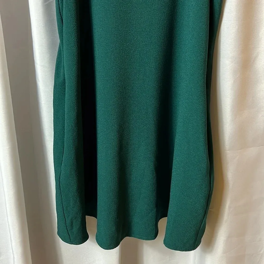 Xtraordinary NWT Size S Solid Mini Dress Formal High Collar Pockets Green Cutout - Image 3