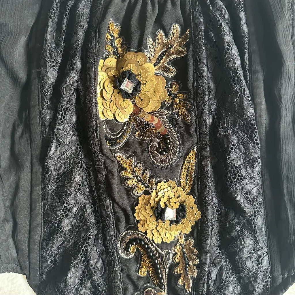 Tasha Polizzi Sequin Corset Top Size Medium Black - Image 4