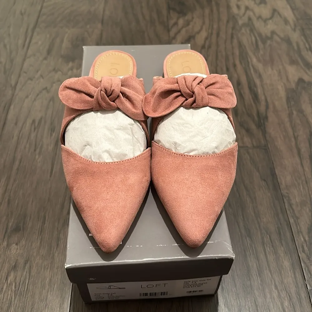 New In Box  Pink Suede Mules Sz 7.5 - Image 2