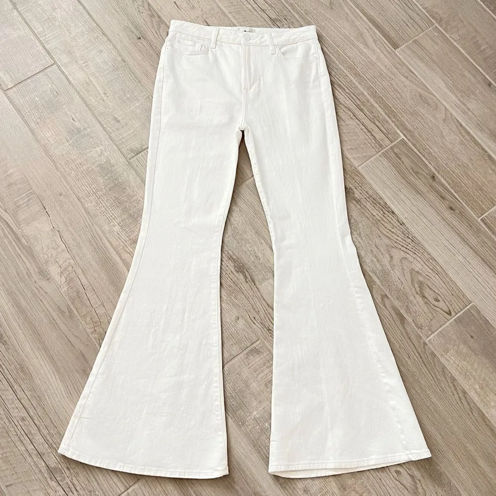 NWT 7 For All Mankind Mega Flare Jeans in Clean White Sz 30 - Image 3