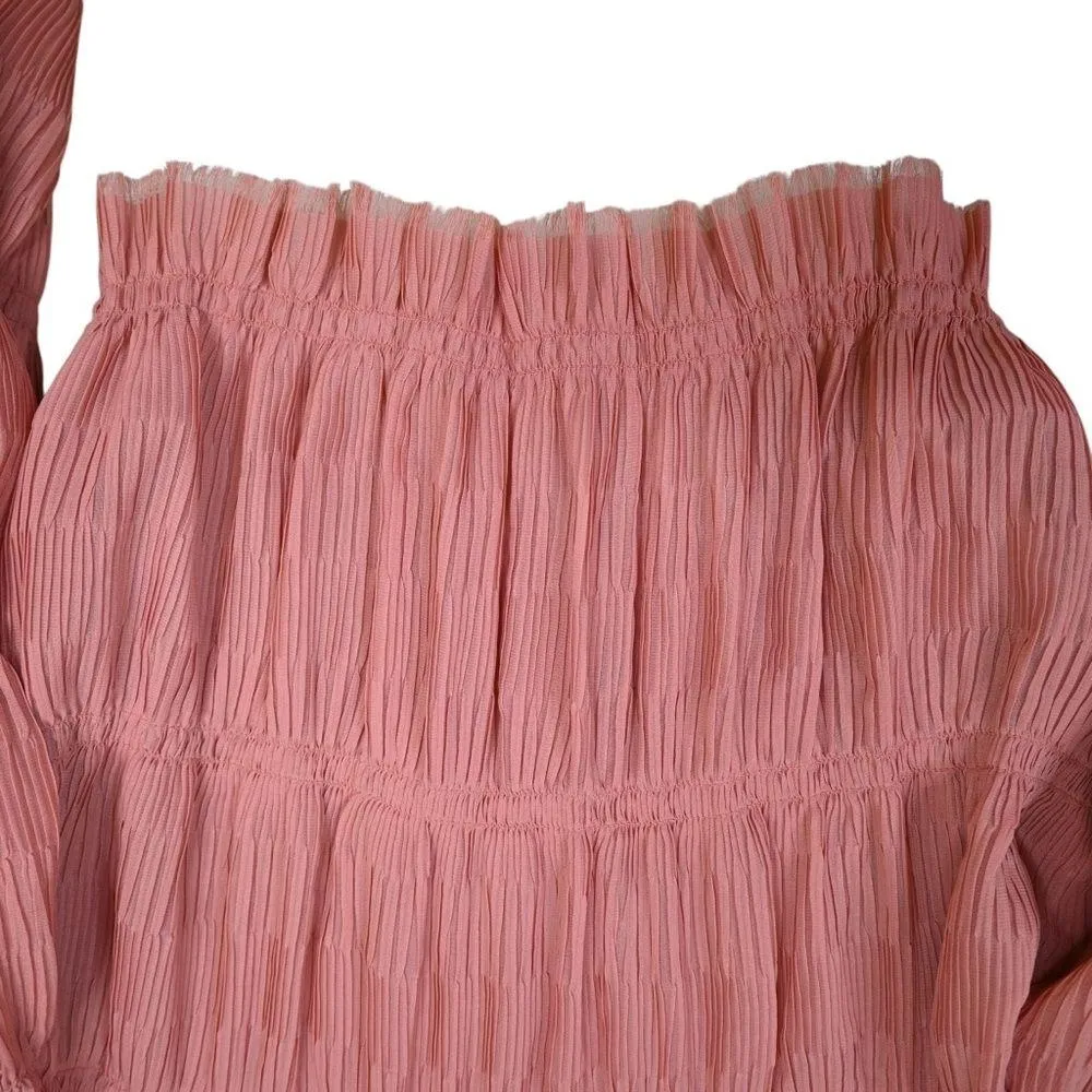 Urban Outfitters Women's S Aliyah Plisse Crop Blouse - Image 8