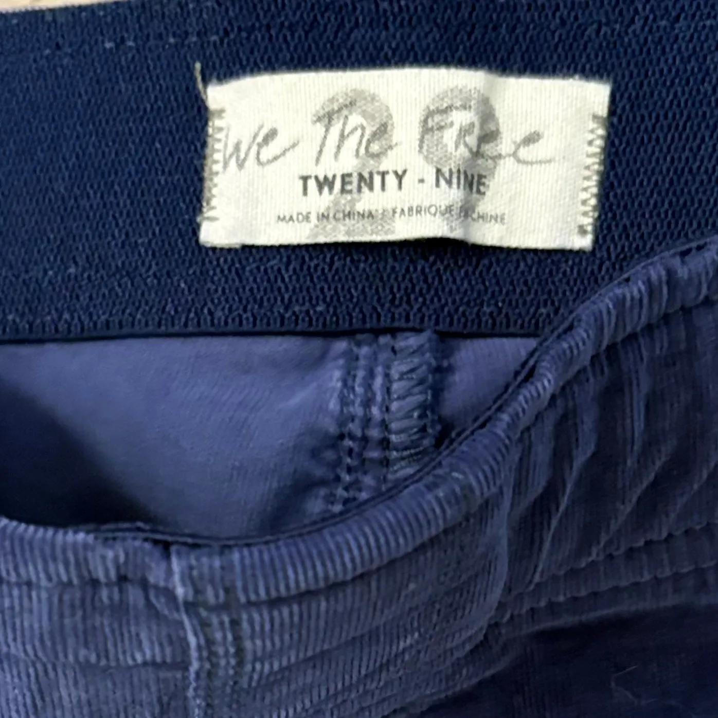 We The Free Blue Corduroy Flare Pants Size 29 High Rise Bell Bottoms - Image 3