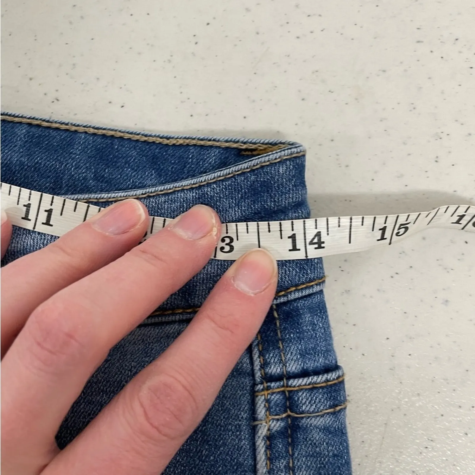 Litz Medium Wash Ankle Raw Hem Straight Leg Jeans Womens 26 Zip Fly Blue Denim - Image 7