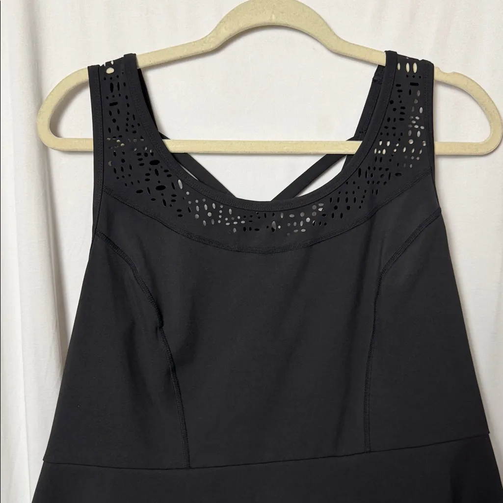 LIVI Active Black Peplum Moisture Wicking Top with Pleated Back Size 14/16 - Image 3