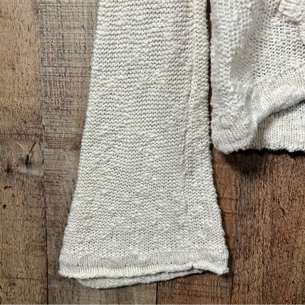 Roxy Knit Hooded Size Medium Crop Sweater Boho Beach Lightweight Pullover Pocket - Image 3