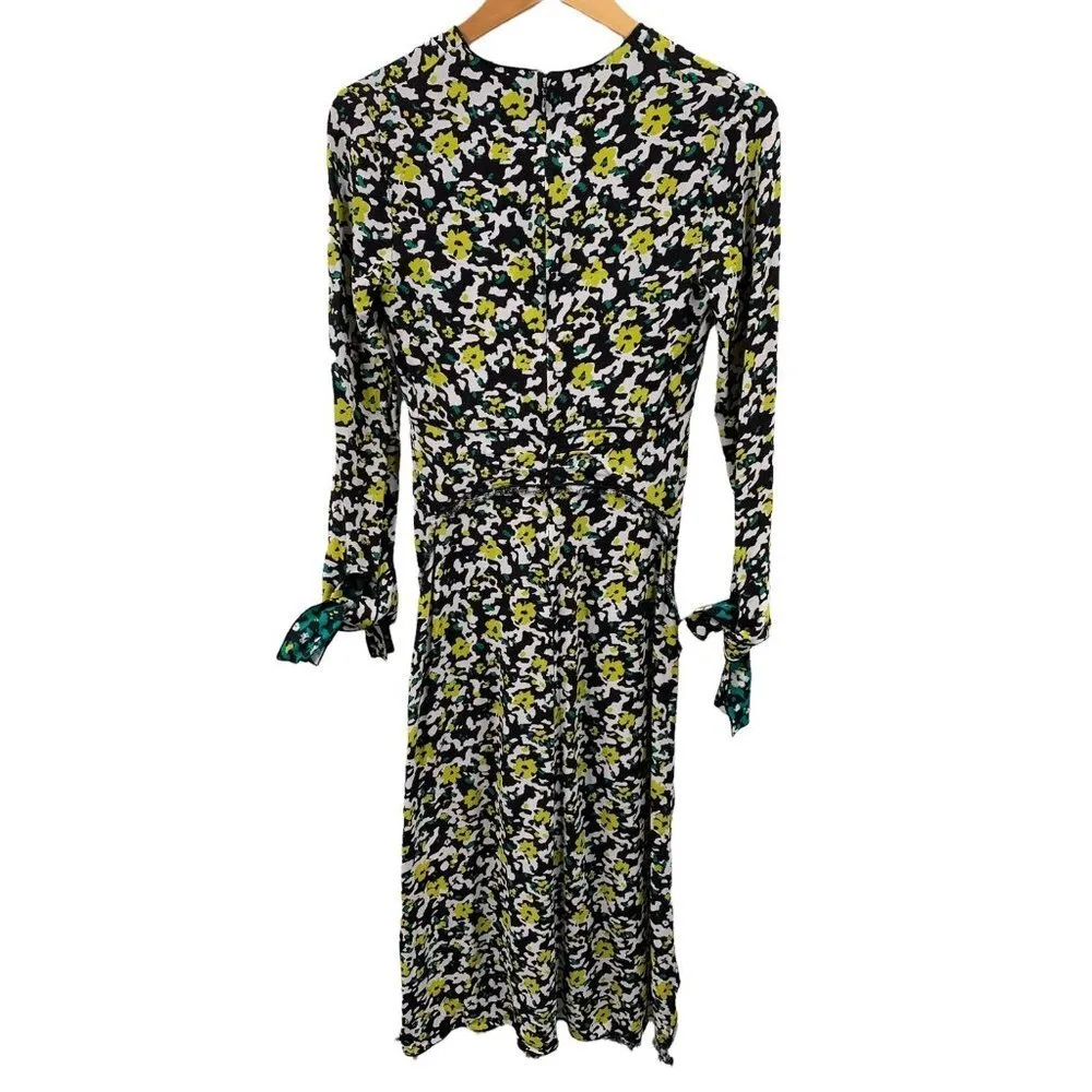 Proenza Schouler Multicolor FLORAL KNOT Crepe Dress Size 2 - Image 9