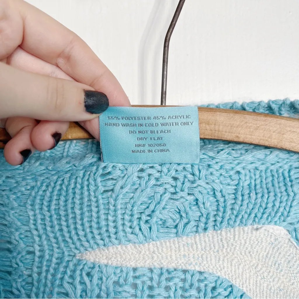 Taylor Swift • 1989 Cardigan sweater turquoise blue white seagull applique - Image 5