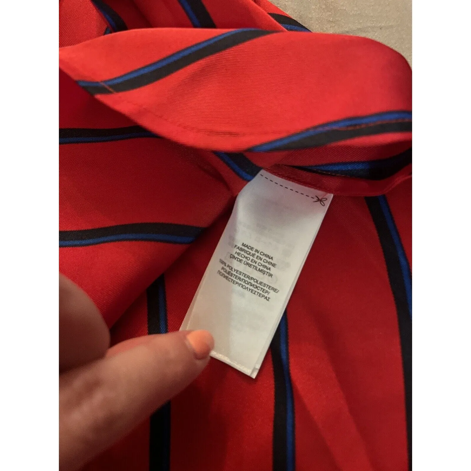 Lauren Ralph Lauren Red Button up Long Sleeve Blouse Blue White Stripes NWT - Image 5