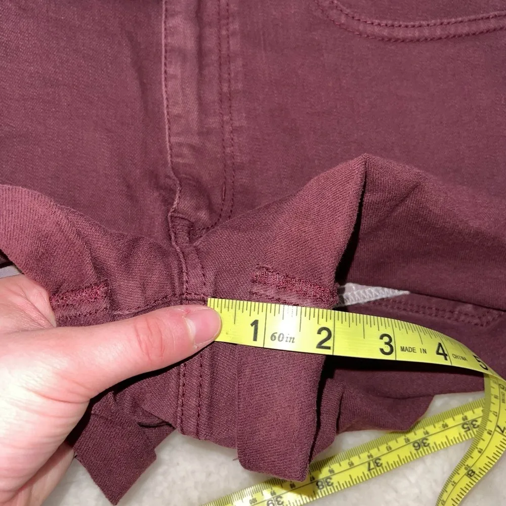 Maroon Super Stretch High Rise Cuffed Shorts - Image 7