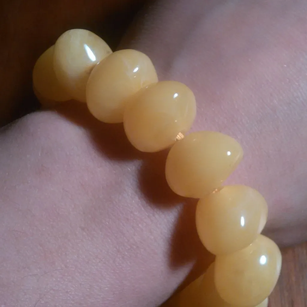 Lab Created Light Amber Nuggets Stretch Bracelet - Image 12