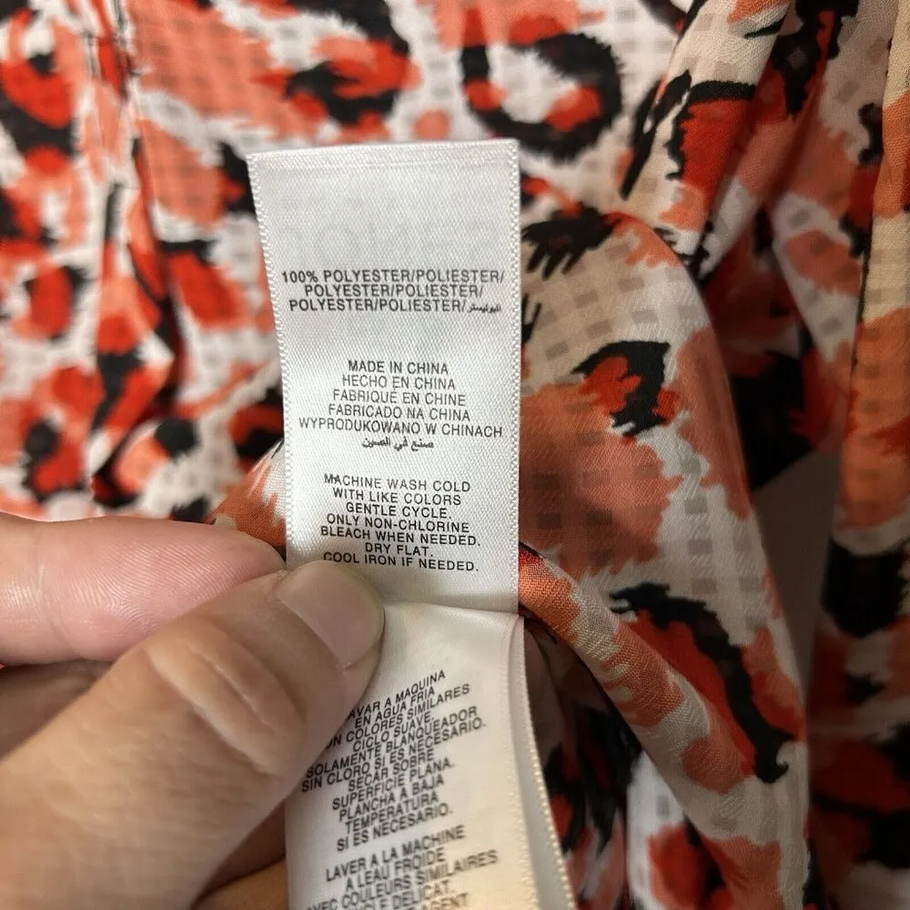 Jones New York Leopard Print V-Neck Long Sleeve Top Womens Size‎ Small - Image 7