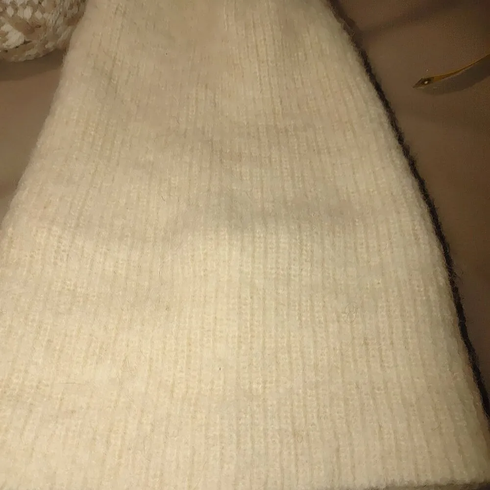 Handmade Vintage Cream Wool Beanie Hat Woven Fringe Scarf Giulia Biondi Italy - Image 15