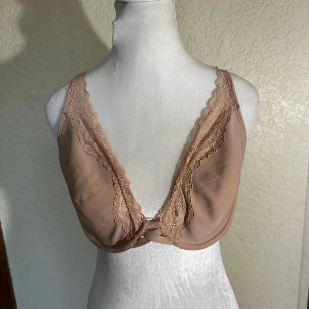SOMA Essentials Unlined‎ Trim Plunge Bra Size 36DD - Image 5