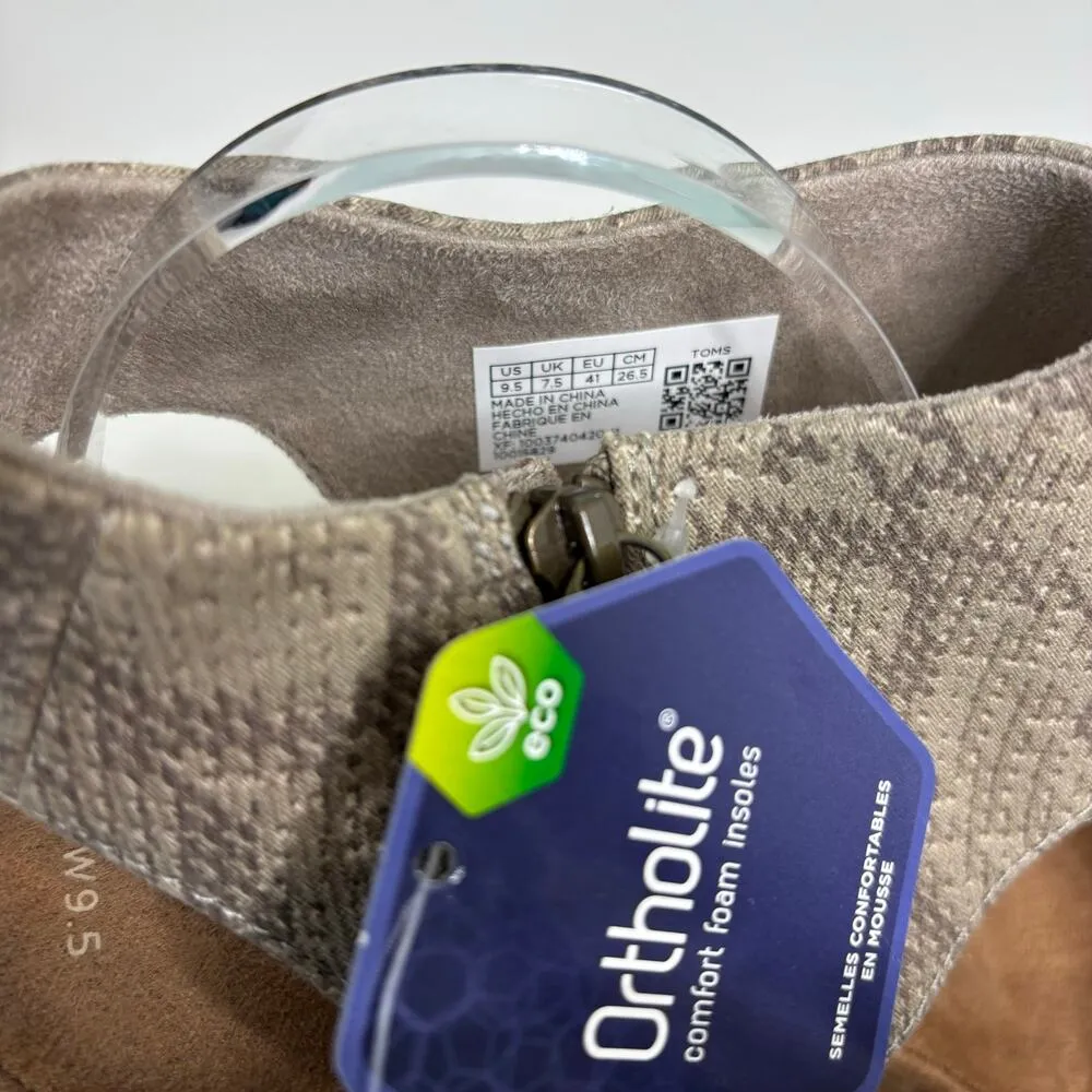 Toms Majorca Cutout Cobblestone Snake Print Canvas Heeled Sandal 9.5 - Image 9