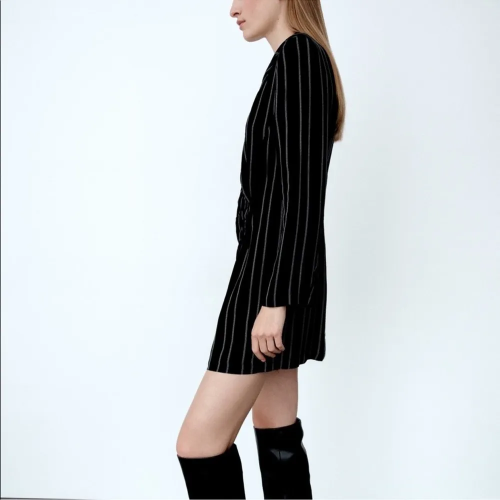 Zara Pinstripe Blazer Dress - Image 5