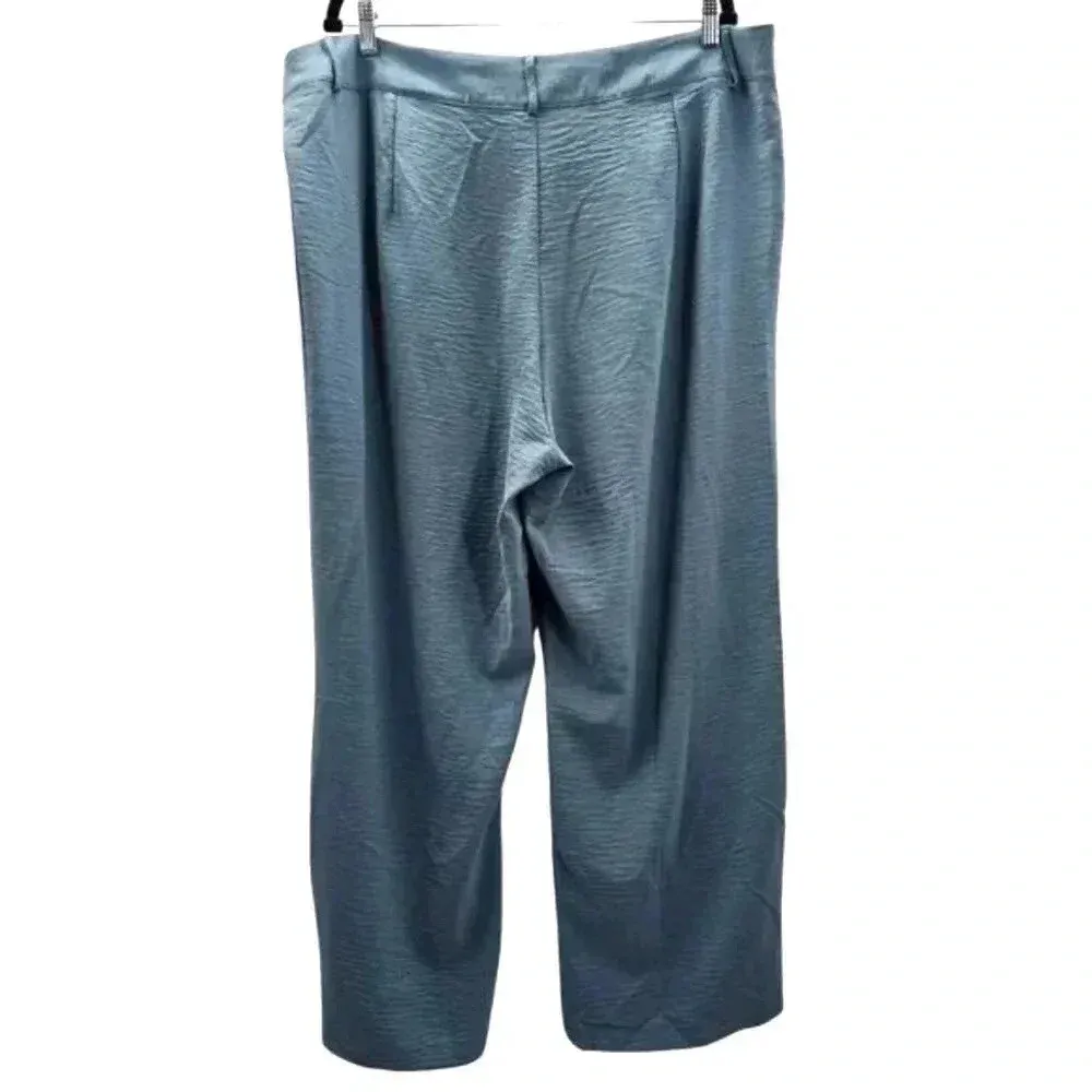 Blue Wide Leg Boho Office Dress Bottoms‎ Preppy Pants Plus 4XL - Image 2