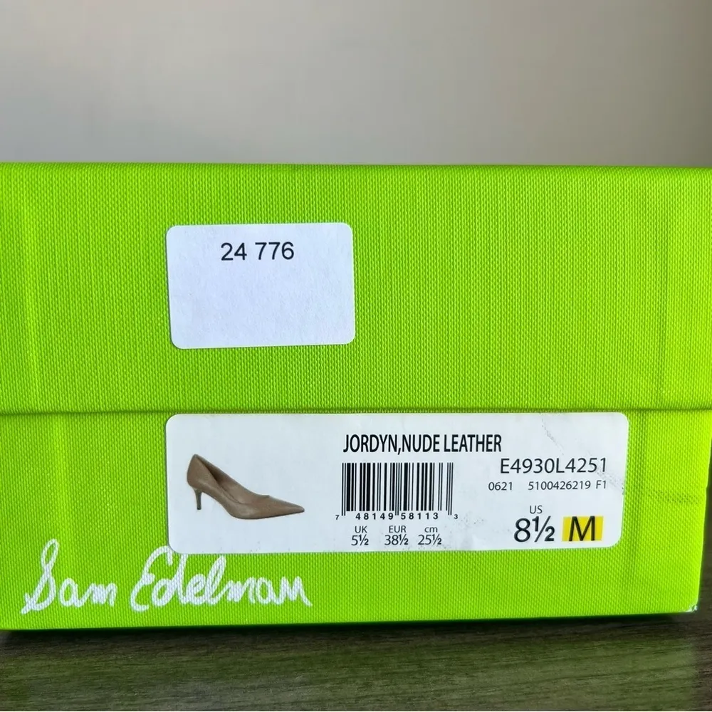 Sam Edelman Jordyn Women's Nude Leather Pump Size 8.5 #B1408 - Image 2