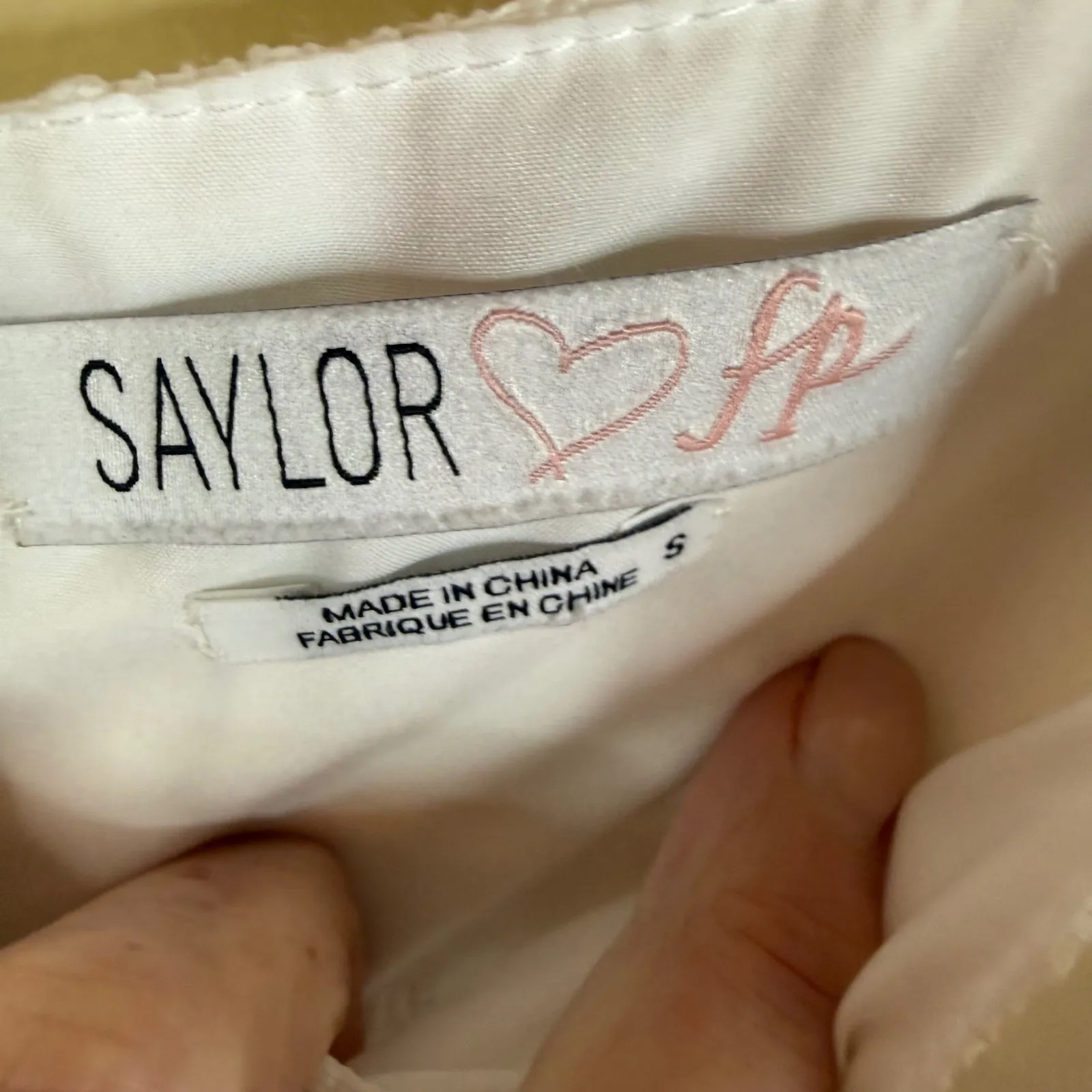 SAYLOR x Free People Gabri White Lace Jumpsuit Cropped Wide Leg Zipper Front S - Image 7