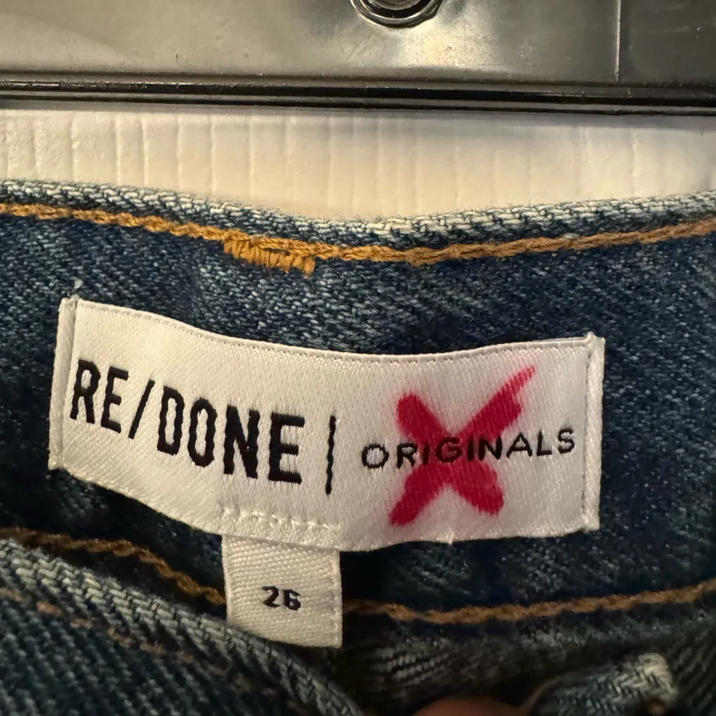 REDONE Women’s Blue Stove Pipe High Rise Straight Jeans Size 26 - Image 13