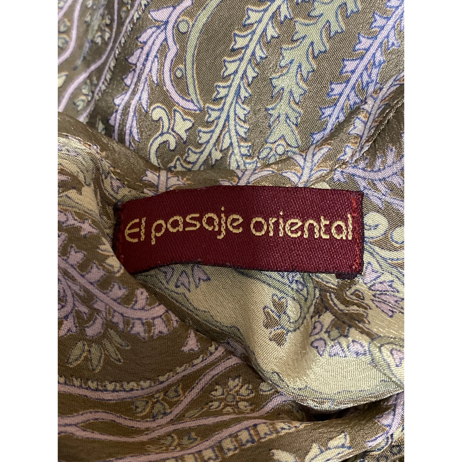 El Pasaje Oriental Multicolor Paisley Floral 100% Silk Y2k Cami Tank Top Size M Size M - Image 5