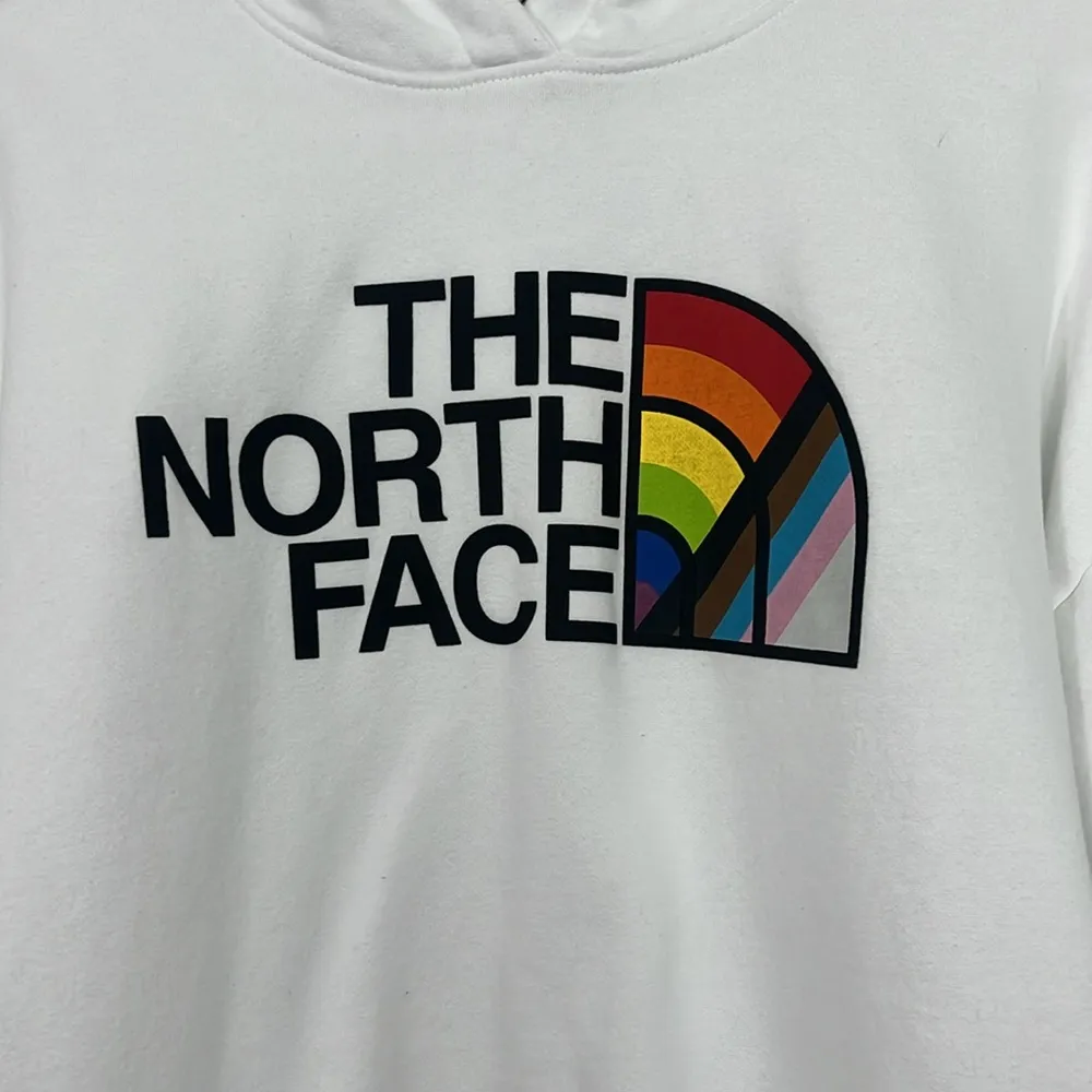 The North Face XL White Pride Logo Hoodie Sweatshirt with Pockets - Image 5