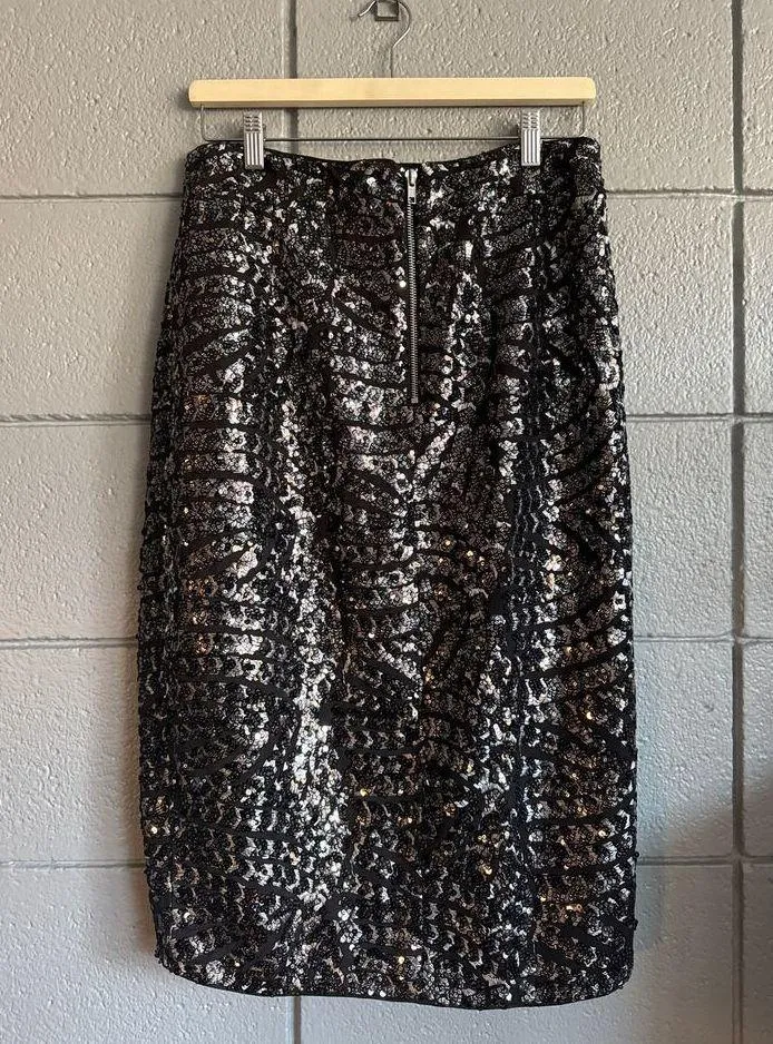 Women's Walter Baker Gatsby Josette Embellished Mesh Pencil Gypsy Skirt size 4 - Image 5