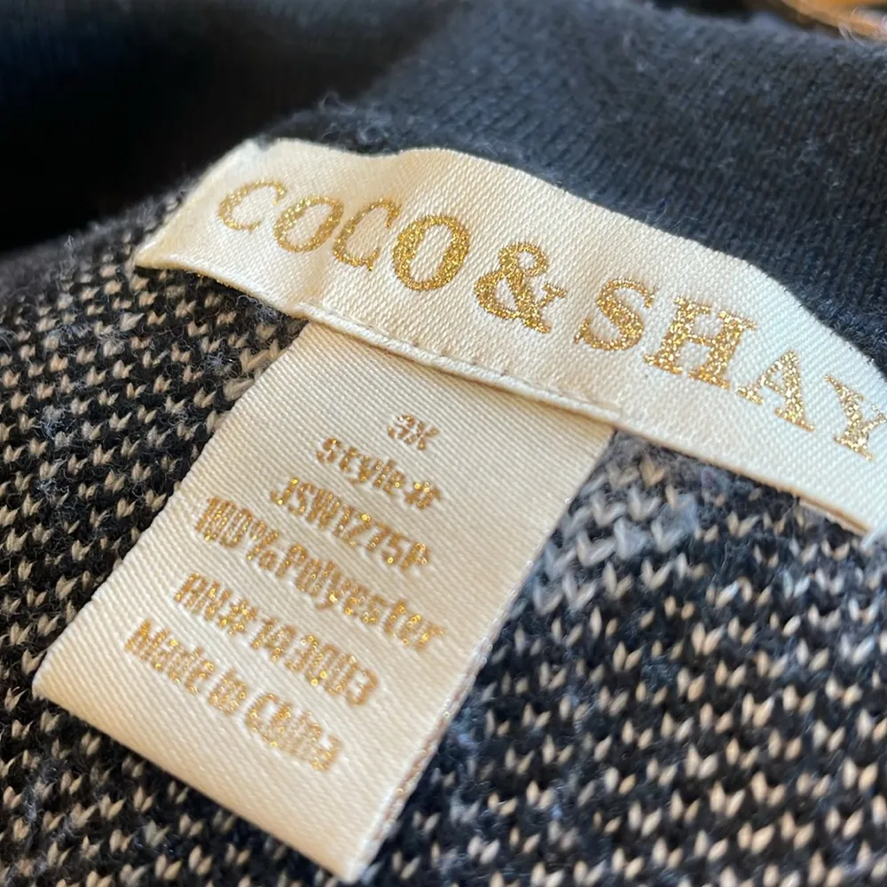 Black Heart Pattern Sweater oversized chunky look Size XXL - Image 3