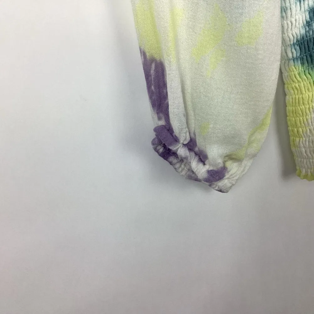 Smocked Double V Peasant Top Tie Dye Small - Image 3