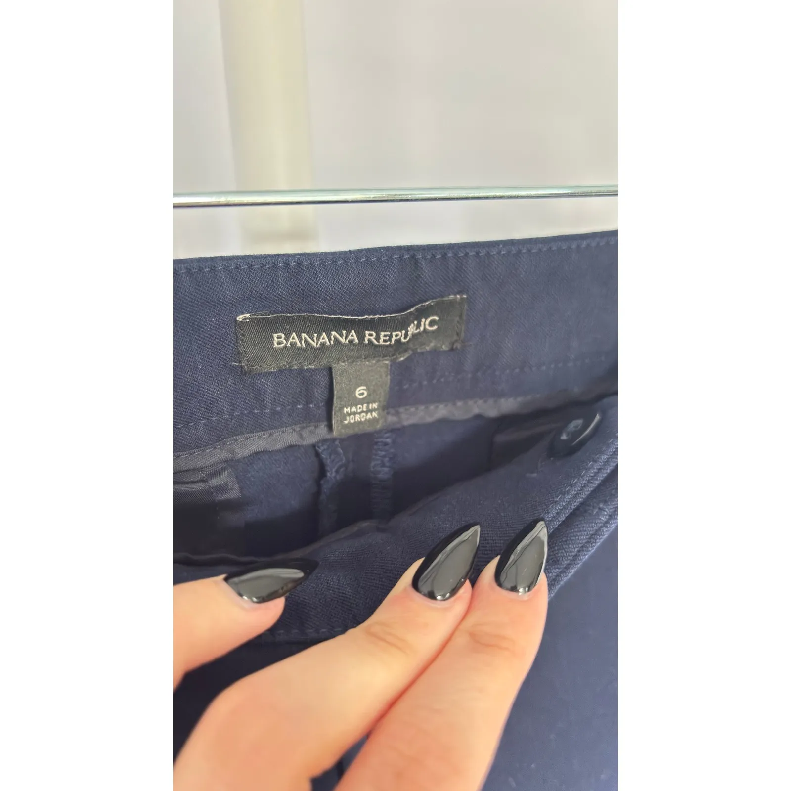 Banana Republic Navy Blue Cropped Flare Pants Women Size 6 Tailored Career - Image 6