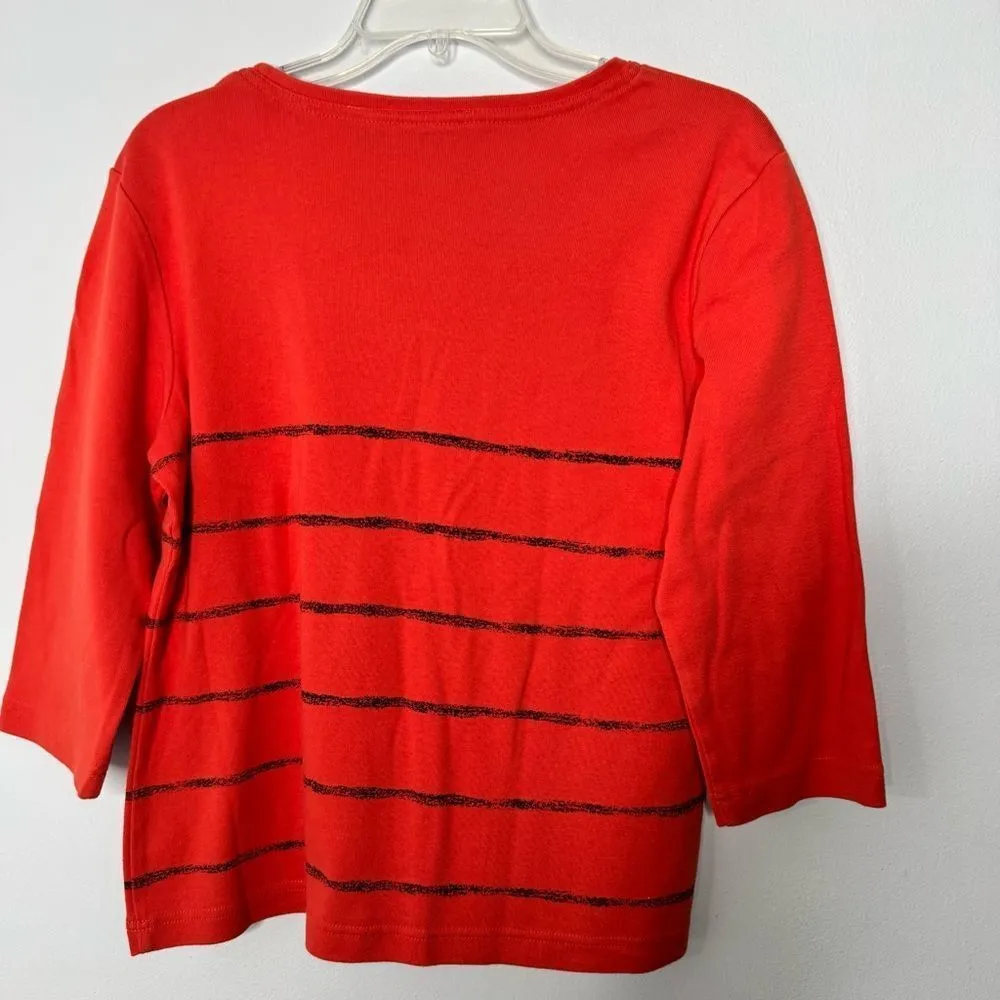 Vintage onque casual Halloween cat top size large Orange - Image 5