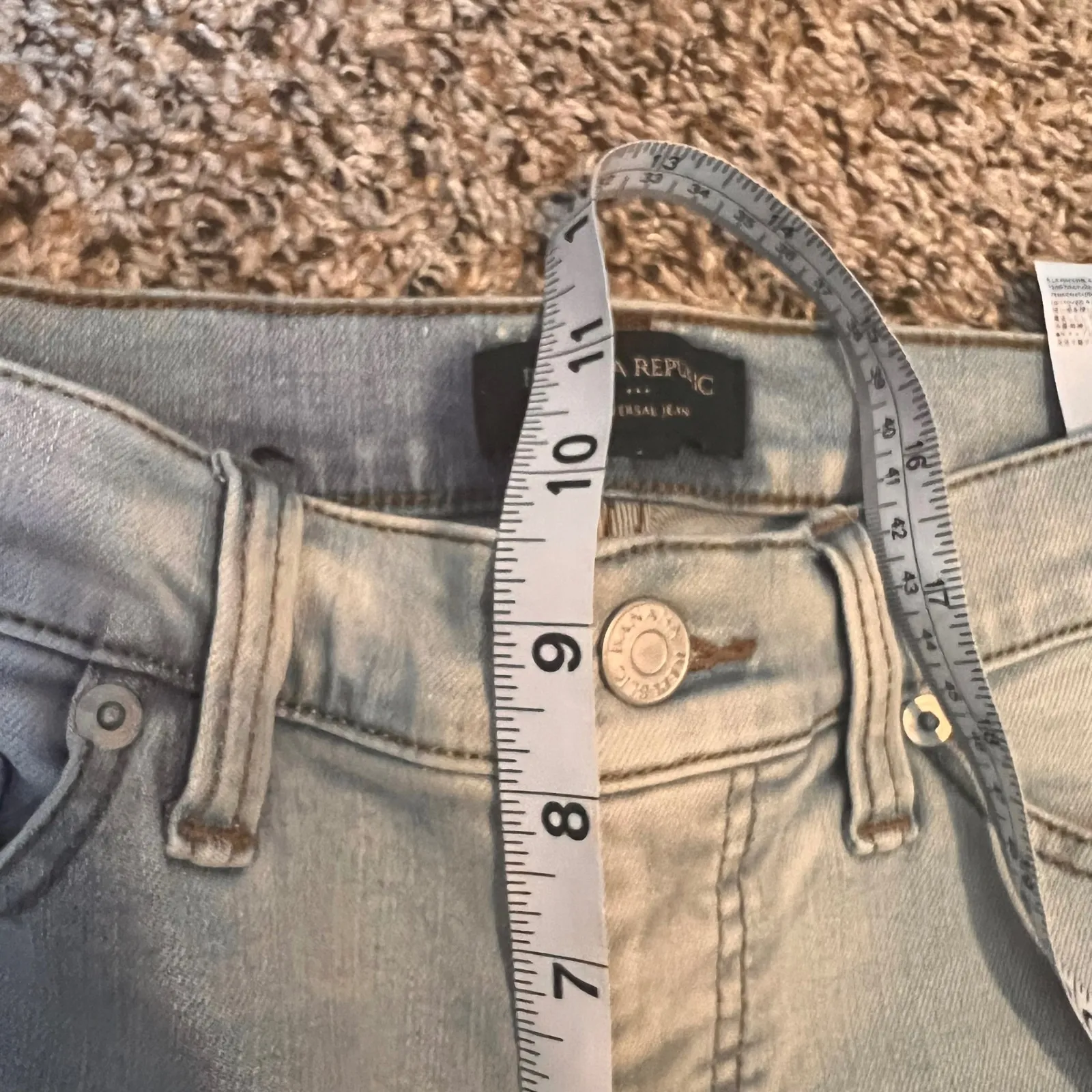 Banana Republic Universal Jean High Rise Raw Hem Light Wash Denim Size‎ 1 - Image 5