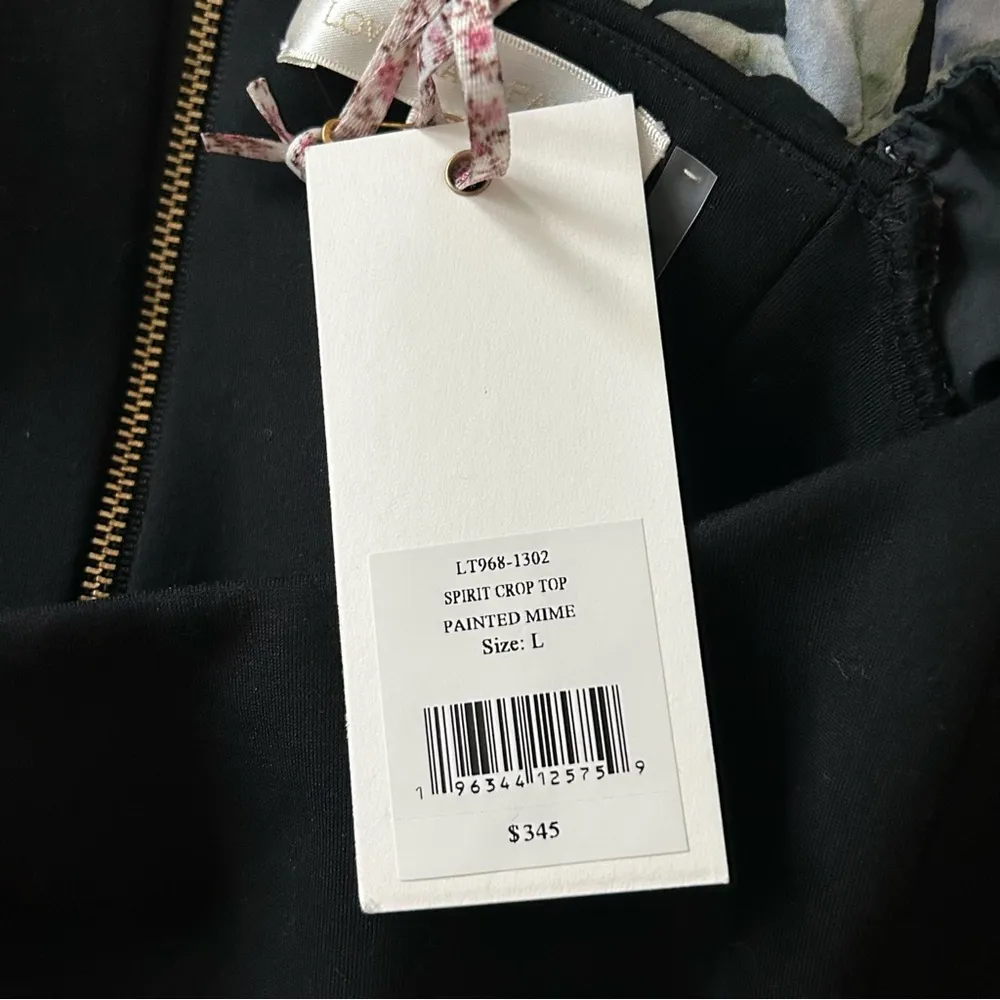 LoveShackFancy Black Spirit Crop Top Large NWT - Image 4