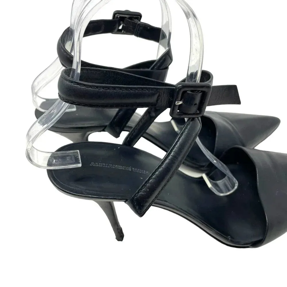 Alexander Wang Lovisa Heels d’Orsay Pump Pointed Toe Leather Black Size 40 US 10‎ - Image 10