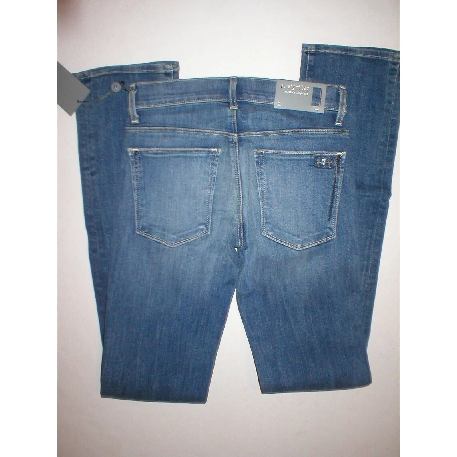 New 7 for All Mankind NWT Straight Leg 24 X 33 Jeans Womens USA $189 School Work - Image 3