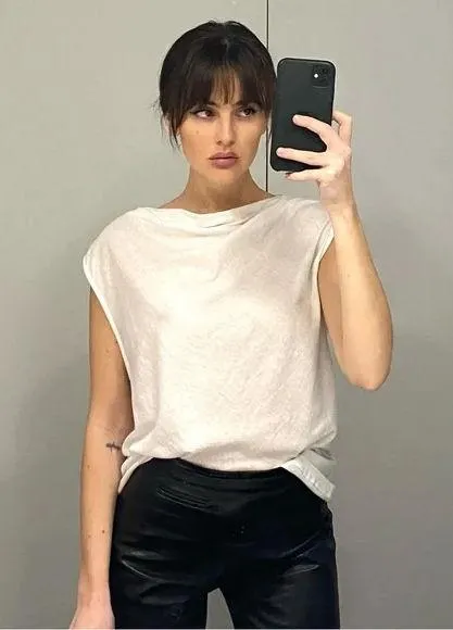 RtA Selma Cotton Cashmere Cowl Neck Top NWT - Image 4