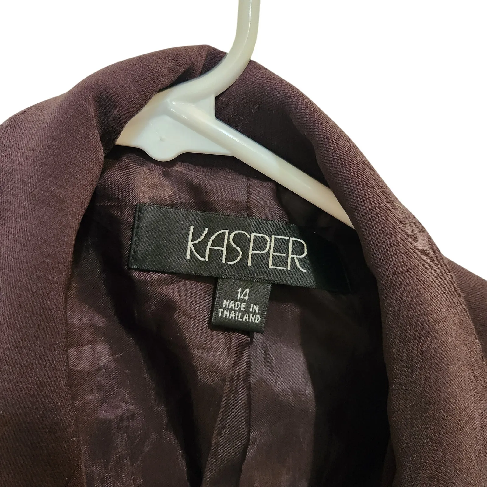 Kasper Workwear Classic Iconic Stretch Rich Chocolate Blazer Jacket Size 14 - Image 5