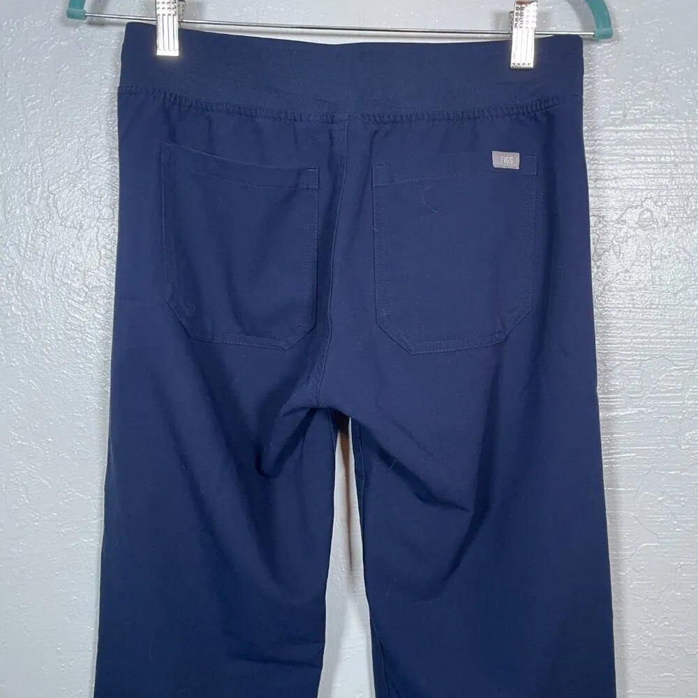 Figs Women XSP Petite Navy Blue Livingston Basic Scrub Pants Pockets Yoga Waist - Image 6