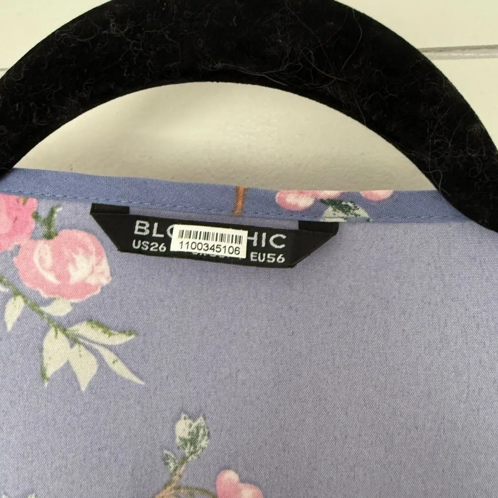 Bloomchic Women’s 26 Floral Cottagecore Tiered Faux Wrap Dress Ruffle Romantic - Image 3