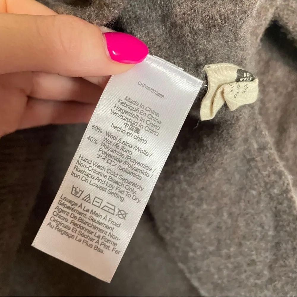 Madewell Hickory Wool Turtleneck Sweater Ss Small Grey - Image 14