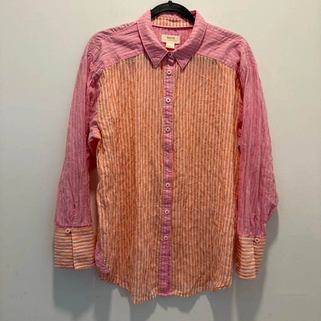 Anthropologie Maeve Katia Two-Toned Buttondown size M - Image 2