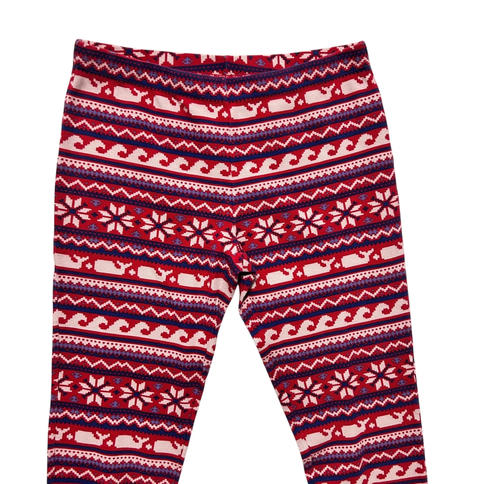 Vineyard Vines Womens Pajama Set XS Pink Fair Isle Whale Thermal Cozy Loungewear - Image 4