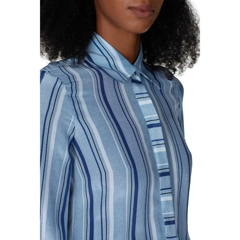 Ramy Brook Brandi Silk Dress Blue Womens Size XS - Image 7