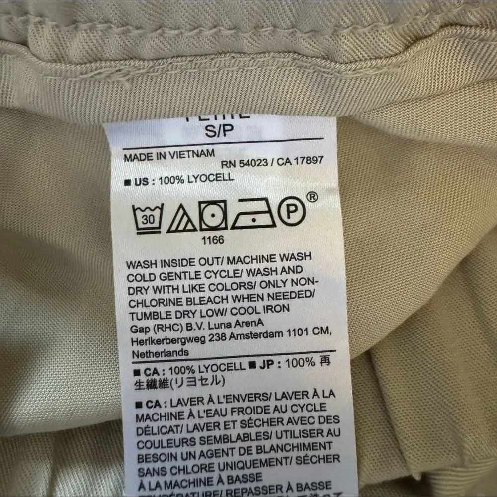 Banana Republic Cargo Satin Joggers Sz‎ Small Petite NEW Tan Color - Image 6