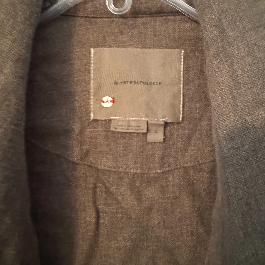 Anthropologie Long Army Green Vest - Image 3