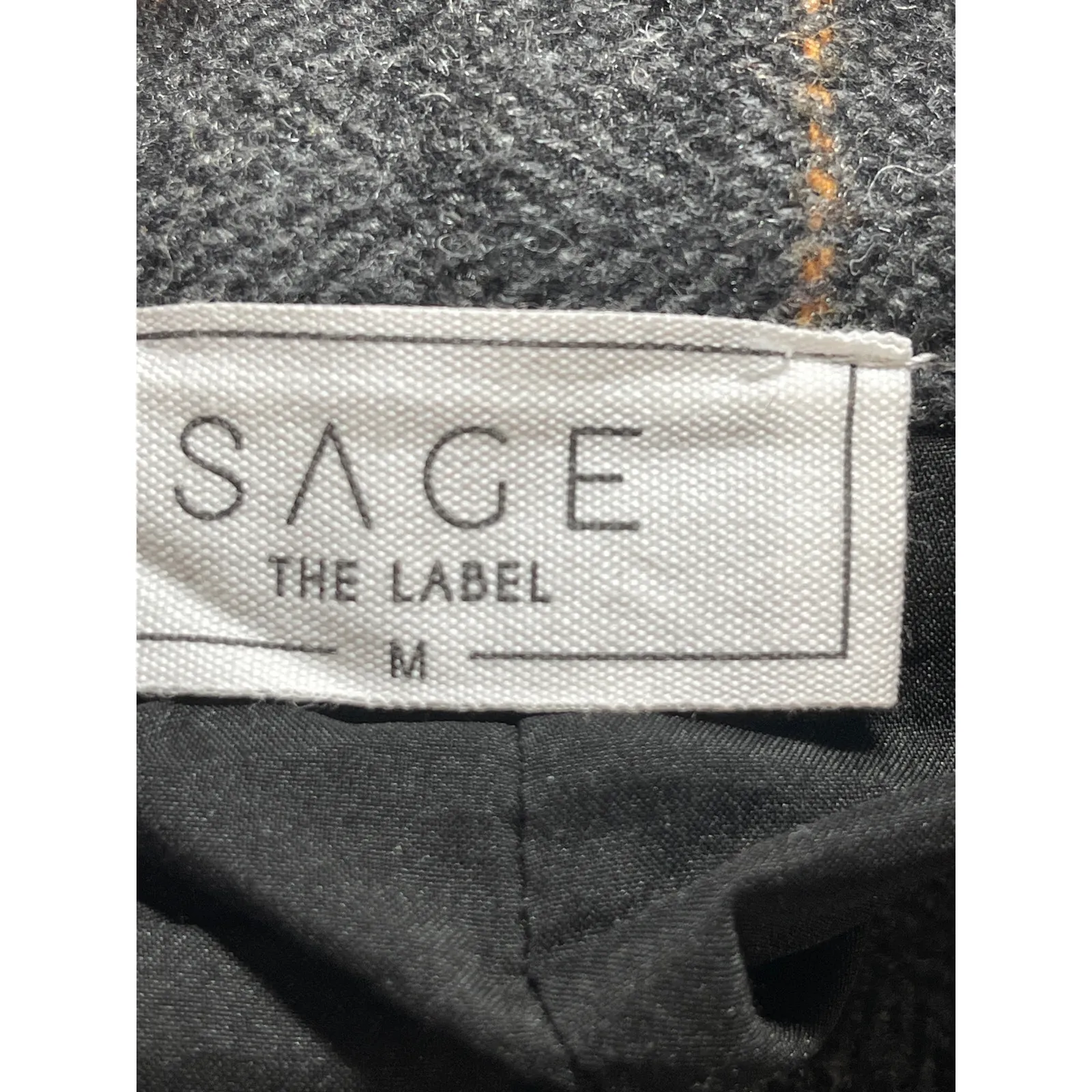 Sage The Label Gray Wool Plaid High Waist Palazzo Wide Leg Trousers Pants Size M - Image 3