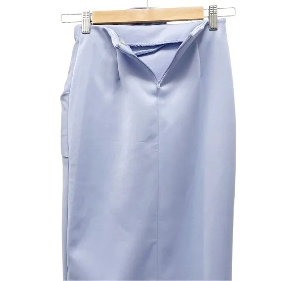 ASOS Lavender Peri Pencil Skirt With Dramatic Bow Tailored Scuba Knit Size 0 XS - Image 5