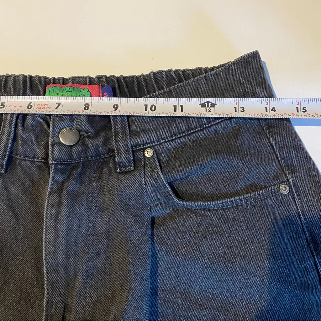 Vtg Empyre Denim Jean Shorts Women Small Black Baggy 90's Button Zip Pocket S - Image 8